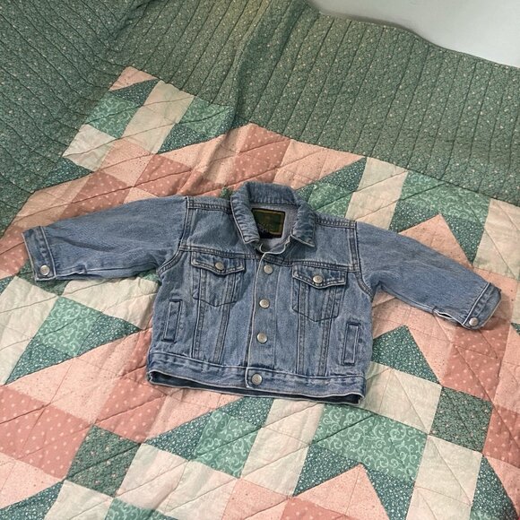 Vintage Classic baby Gap Denim Jacket 12-24 MOS Blue 90s Infants - Picture 2 of 7